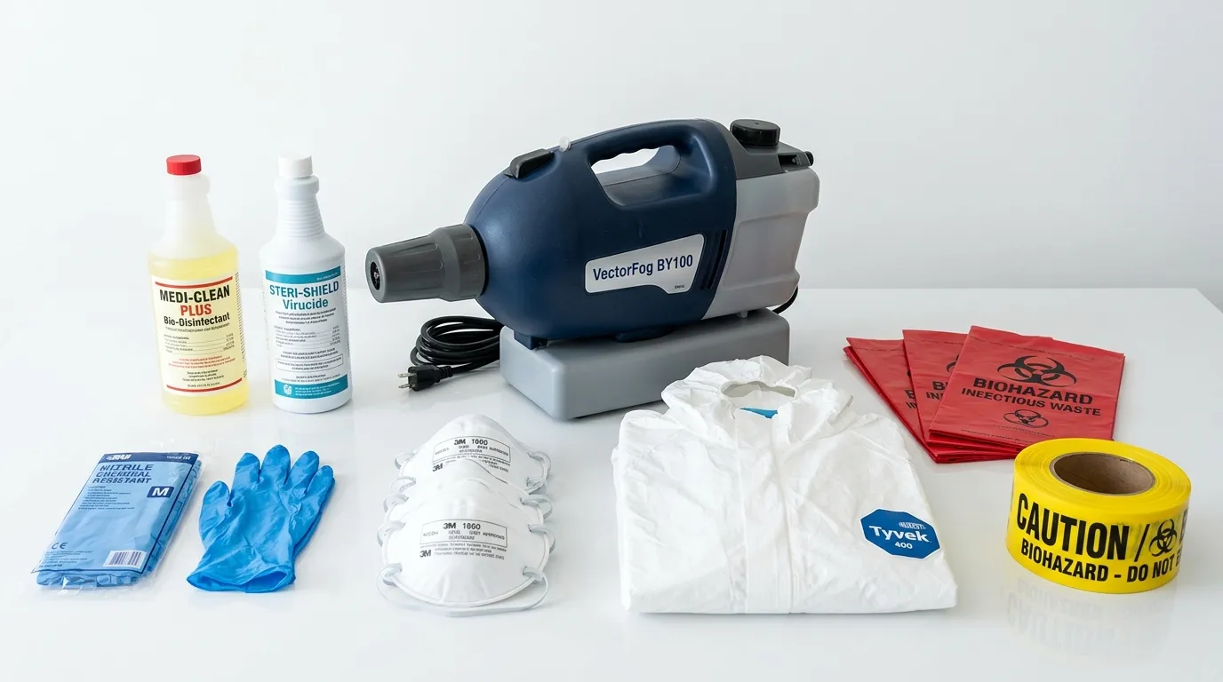 Professional biohazard remediation crew working in York